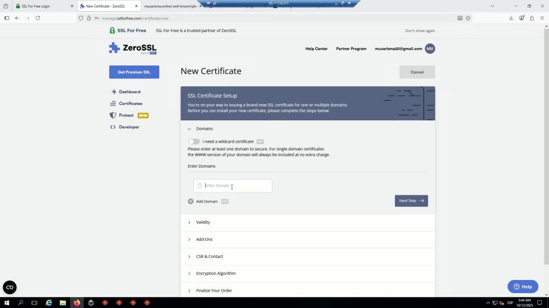 Tutorial - Actualizando el Certificado SSL de las Páginas MU
